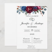 Invitation de mariage thème jewel (Devant / Derrière)