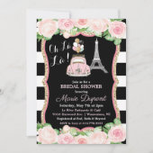 Invitation de mariage thème voyage floral Paris (Devant)