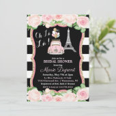 Invitation de mariage thème voyage floral Paris (Debout devant)