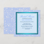 Invitation de mariage tourbillon fleur bleue (Devant / Derrière)