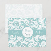 Invitation de mariage Tourbillons de Damas Bleu Pi (Devant / Derrière)