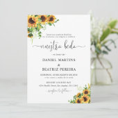Invitation de mariage Tournesol (Debout devant)