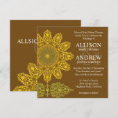 Invitation de mariage Tournesol (Devant / Derrière)