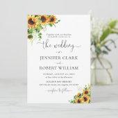 Invitation de mariage Tournesol (Debout devant)