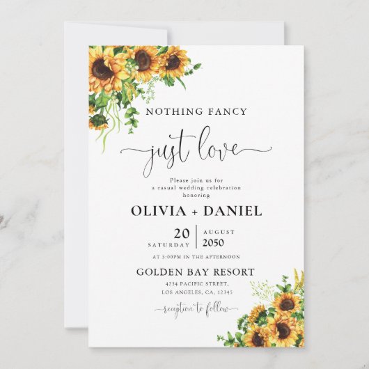 Invitation de mariage Tournesol (Devant)