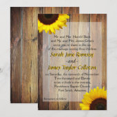 Invitation de mariage tournesol (Devant / Derrière)