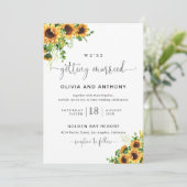 Invitation de mariage Tournesol (Debout devant)