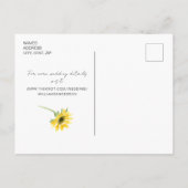 Invitation de mariage tournesol aquarelle simple (Dos)