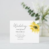 Invitation de mariage tournesol aquarelle simple (Debout devant)