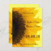 Invitation de mariage tournesol élégante et belle (Devant / Derrière)