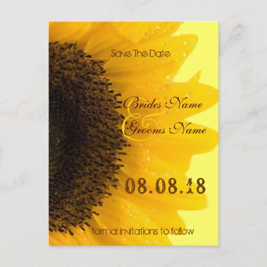 Invitation de mariage tournesol élégante et belle (Devant)