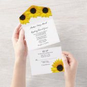 Invitation de mariage tournesol RSVP tout-en-un (Déchirure)