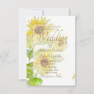 Invitation de mariage Tournesols