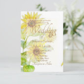 Invitation de mariage Tournesols (Debout devant)