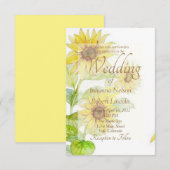 Invitation de mariage Tournesols (Devant / Derrière)
