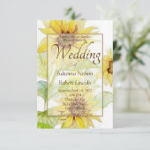 Invitation de mariage Tournesols (Debout devant)