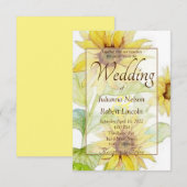 Invitation de mariage Tournesols (Devant / Derrière)