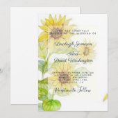 Invitation de mariage Tournesols (Devant / Derrière)