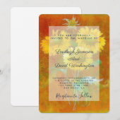 Invitation de mariage tournesols peints (Devant / Derrière)