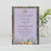 Invitation de mariage Tournesols rustiques Chevaux (Debout devant)
