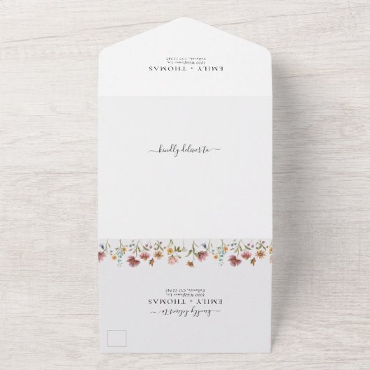 Invitation de mariage tous fleurs sauvages en un (Dehors)
