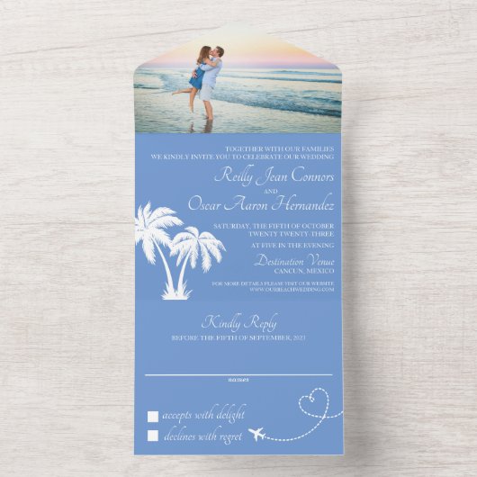 Invitation de mariage tout compris pour la plage b (À l'intérieur)
