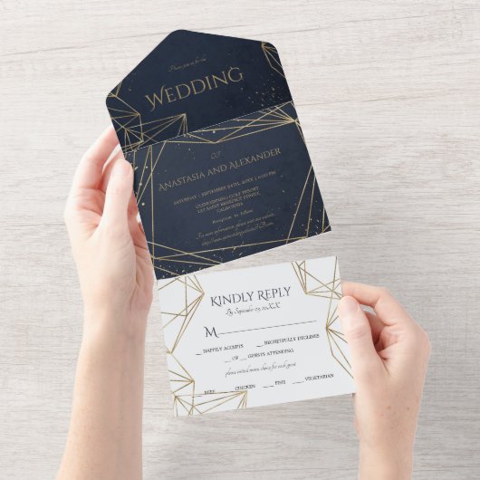 Invitation de mariage tout en un. (Déchirure)