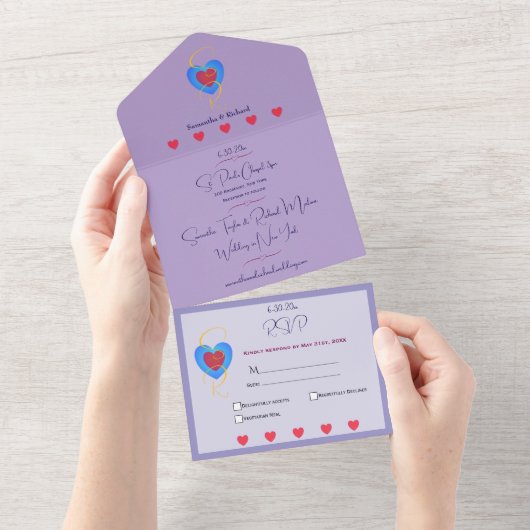 Invitation de mariage tout en un (Déchirure)