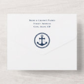 Invitation de mariage tout-en-un Ancre Naútico Cla (Verso)