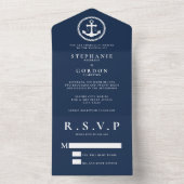 Invitation de mariage tout-en-un ancre nautique cl (À l'intérieur)