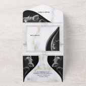 Invitation de mariage tout-en-un en marbre blanc e (Dehors)