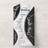 Invitation de mariage tout-en-un en marbre blanc e (À l'intérieur)