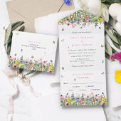 Invitation de mariage tout en un fleur sauvage