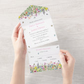 Invitation de mariage tout en un fleur sauvage