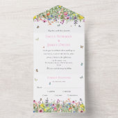 Invitation de mariage tout en un fleur sauvage