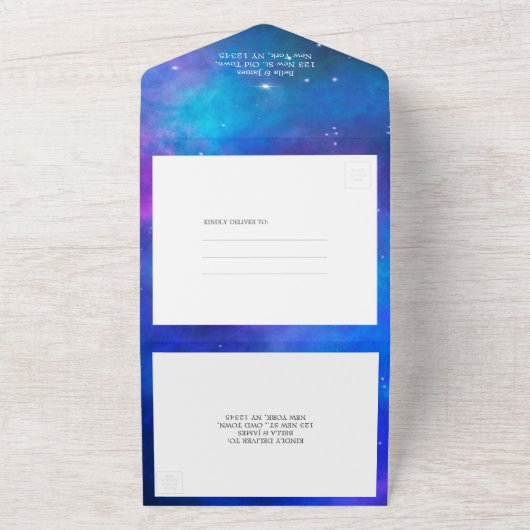 Invitation de mariage tout-en-un nébuleuse interst (Dehors)