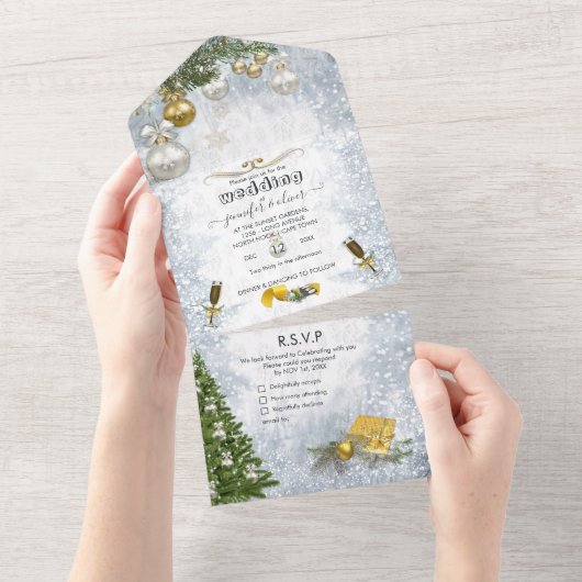 Invitation de mariage tout-en-un pour la célébrati (Déchirure)