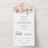 Invitation de mariage tout-en-un rose pâle élégant (À l'intérieur)