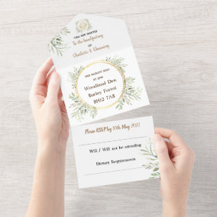 Invitation de mariage   Tout en un   RSVP   Poigné