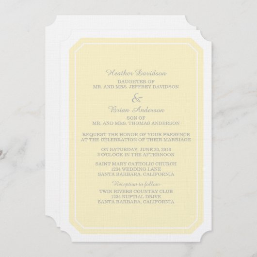Invitation de mariage tout simplement élégant (Devant / Derrière)
