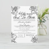 Invitation de Mariage Toutes les Routes Mènent à T (Debout devant)