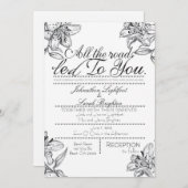 Invitation de Mariage Toutes les Routes Menèrent à (Devant / Derrière)