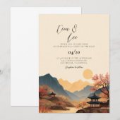 Invitation de mariage traditionnel coréen de paysa (Devant / Derrière)