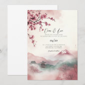 Invitation de mariage traditionnel coréen paysage (Devant / Derrière)