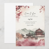Invitation de mariage traditionnelle coréenne (Devant / Derrière)