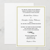 Invitation de mariage traditionnelle formelle or b (Devant / Derrière)