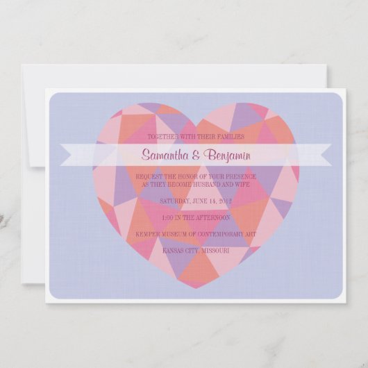 Invitation de mariage Triangle Heart (Devant)
