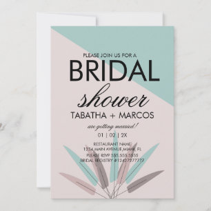 Invitation de mariage tribal feuille bohème