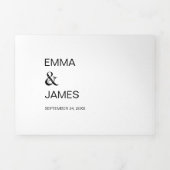 Invitation de mariage triptyque à typographie noir (Page de couverture)