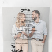 Invitation de mariage triptyque à typographie noir (Intérieur en premier)